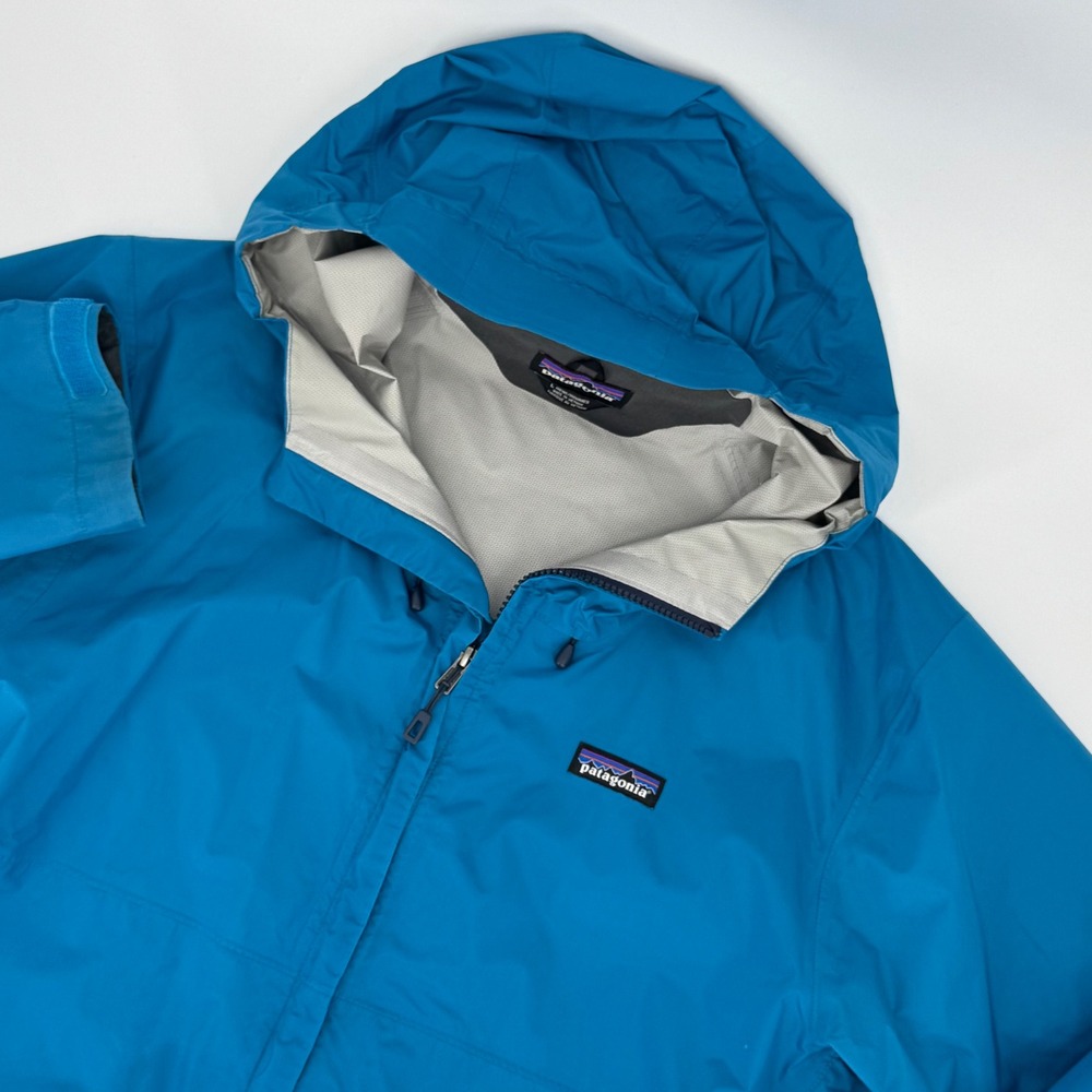 Patagonia Torrentshell H2No Rain Jacket Mens Large Blue Waterproof Hooded Shell